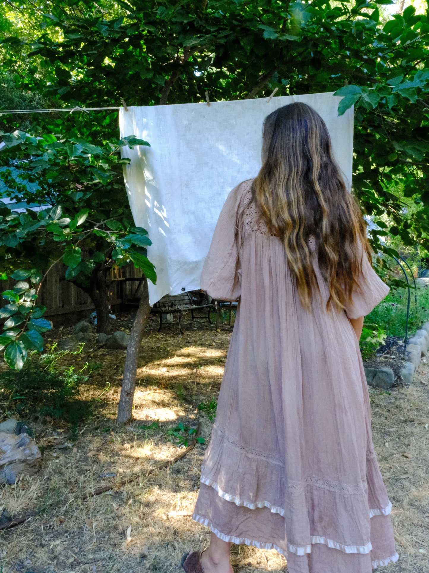 Cutch & Logwood Cotton Gauze Embroidered Maxi Dress