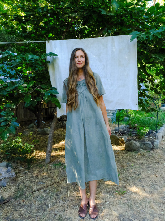 Scabiosa Embroidered Yoke Dress