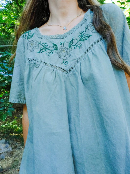 Scabiosa Embroidered Yoke Dress