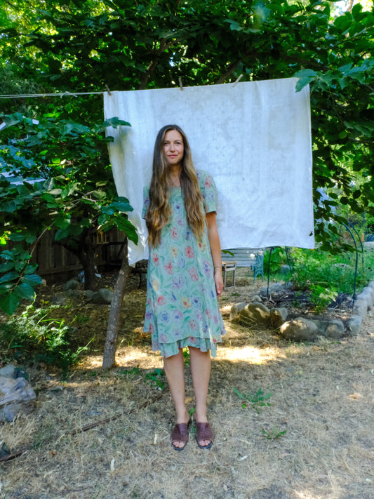 Scabiosa Silk Floral Shift Dress