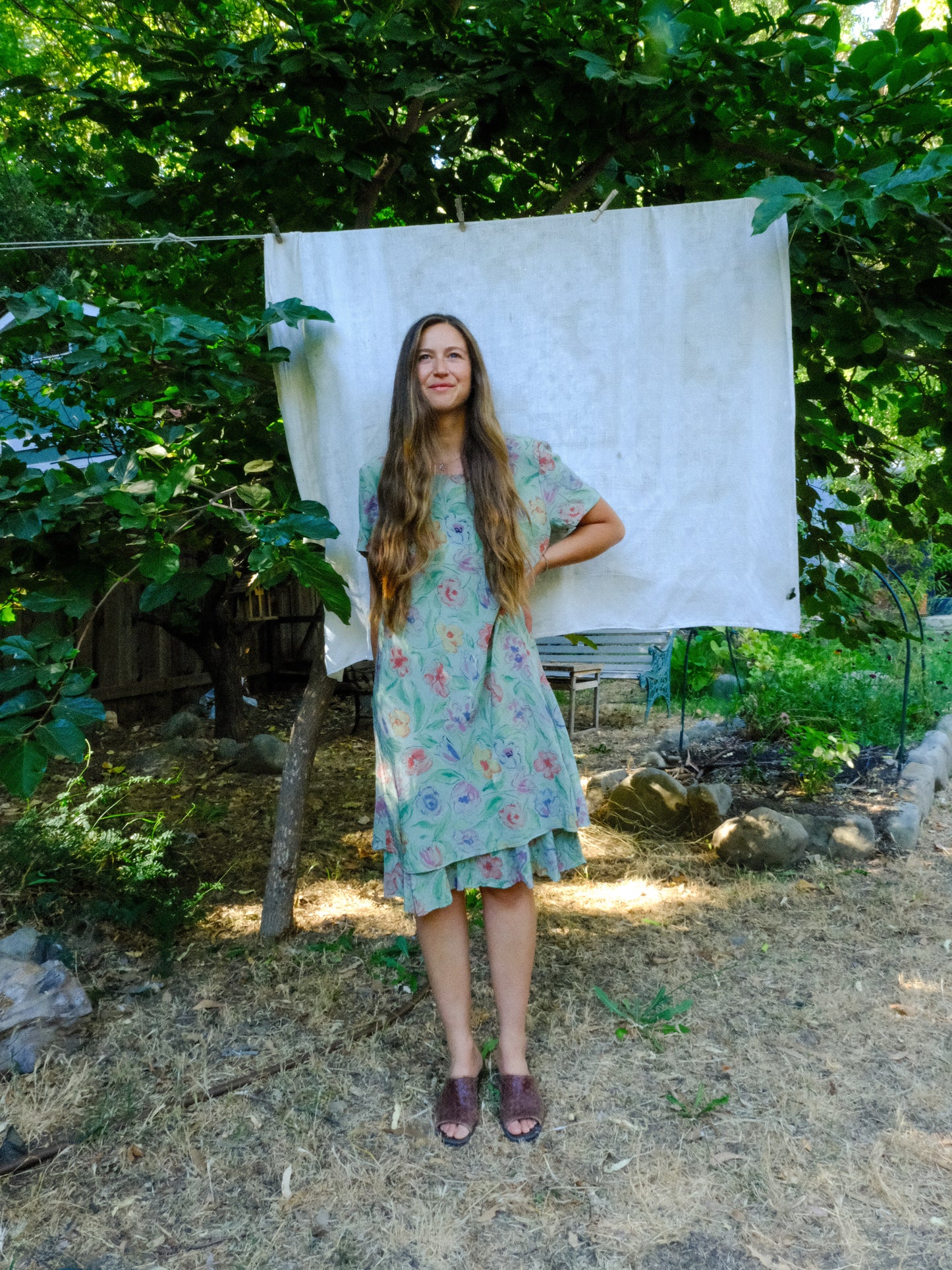 Scabiosa Silk Floral Shift Dress