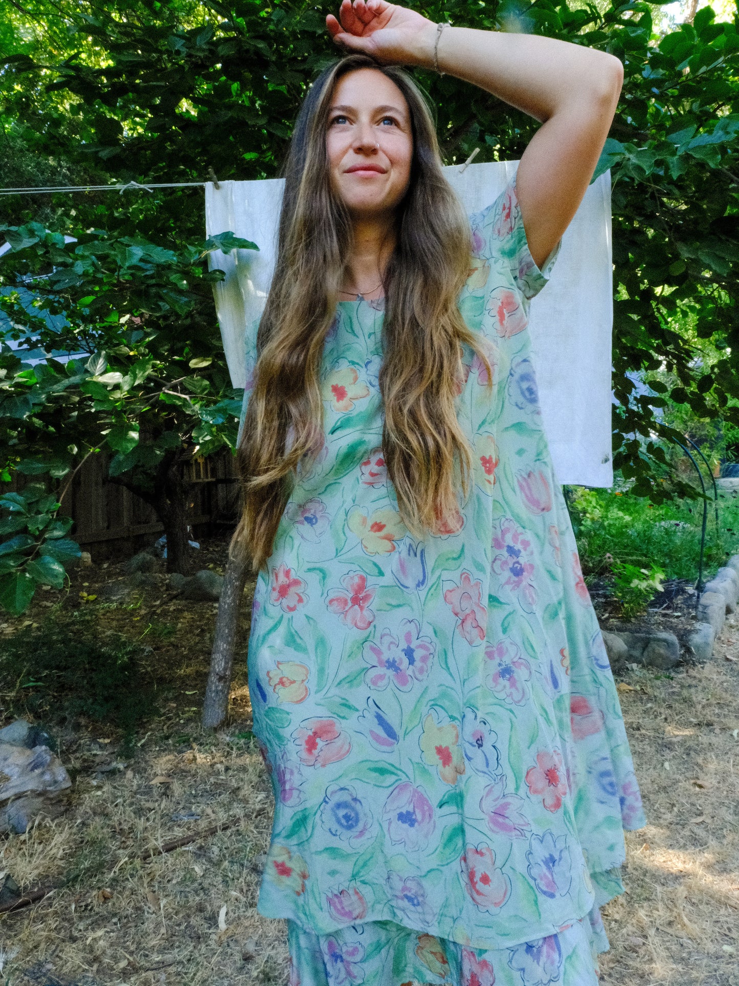 Scabiosa Silk Floral Shift Dress