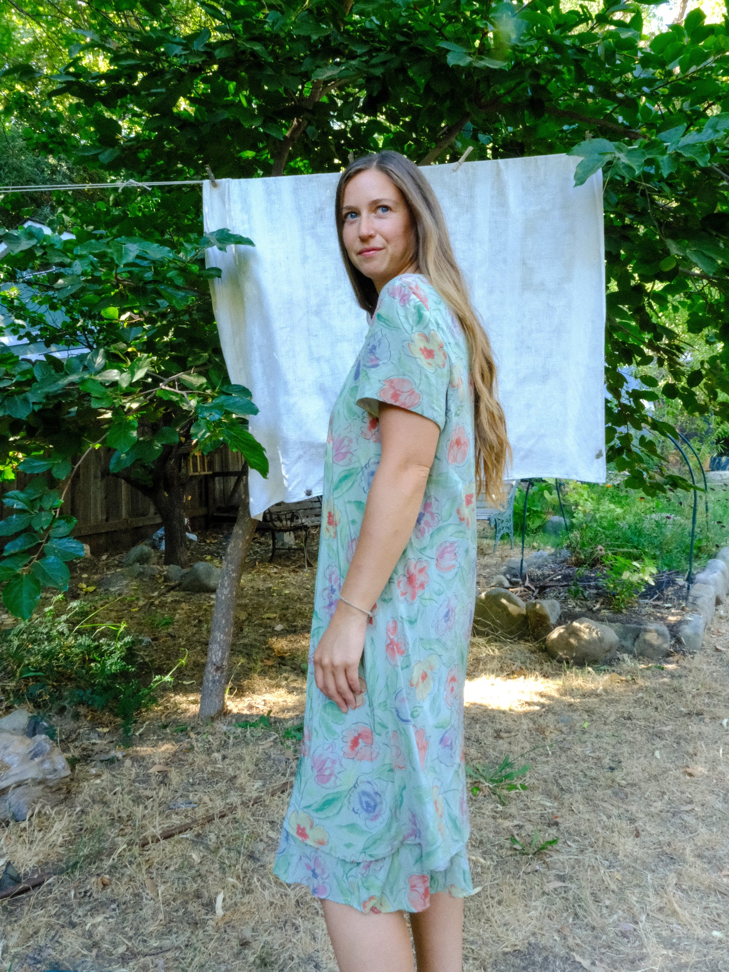 Scabiosa Silk Floral Shift Dress