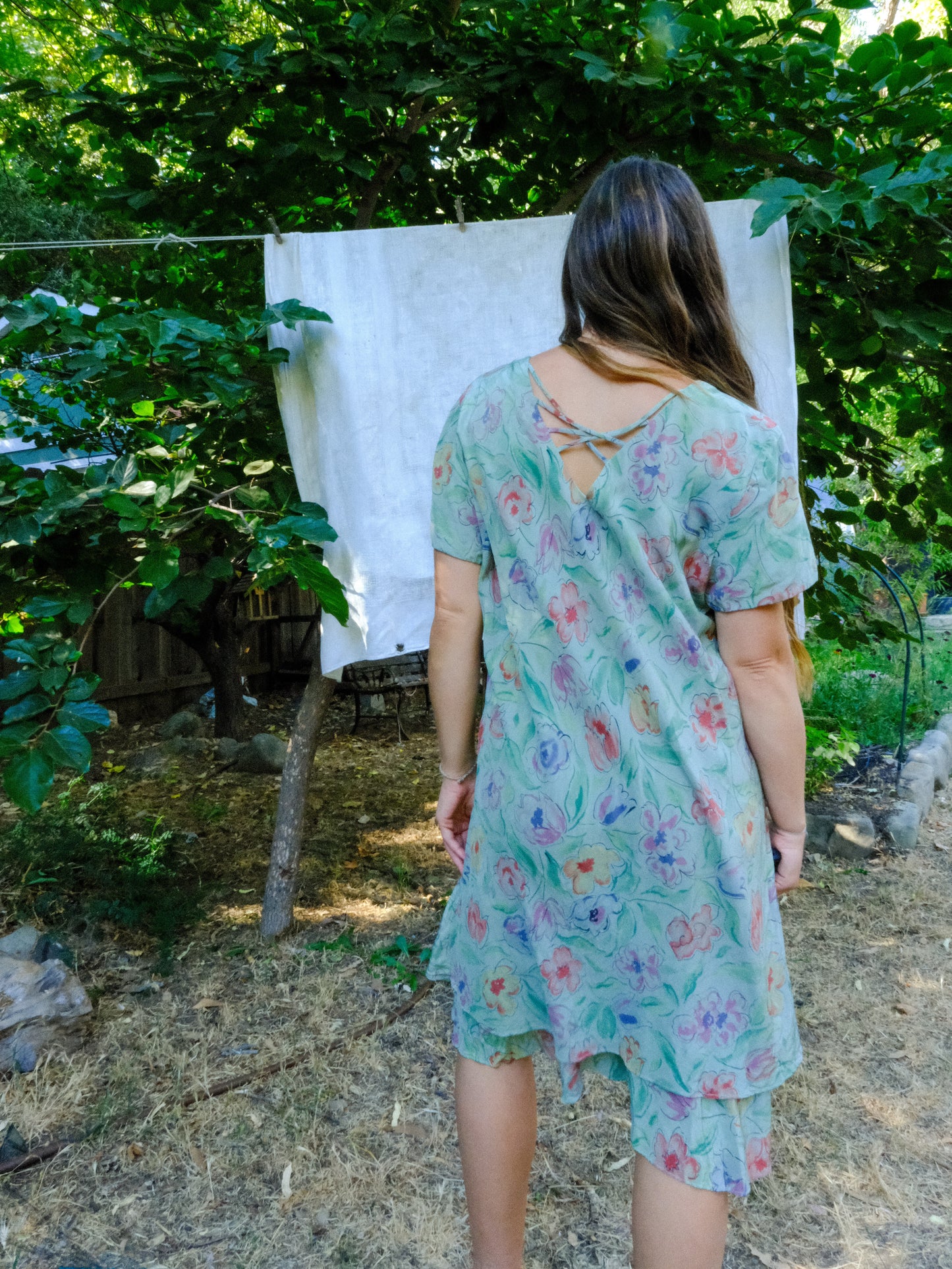 Scabiosa Silk Floral Shift Dress