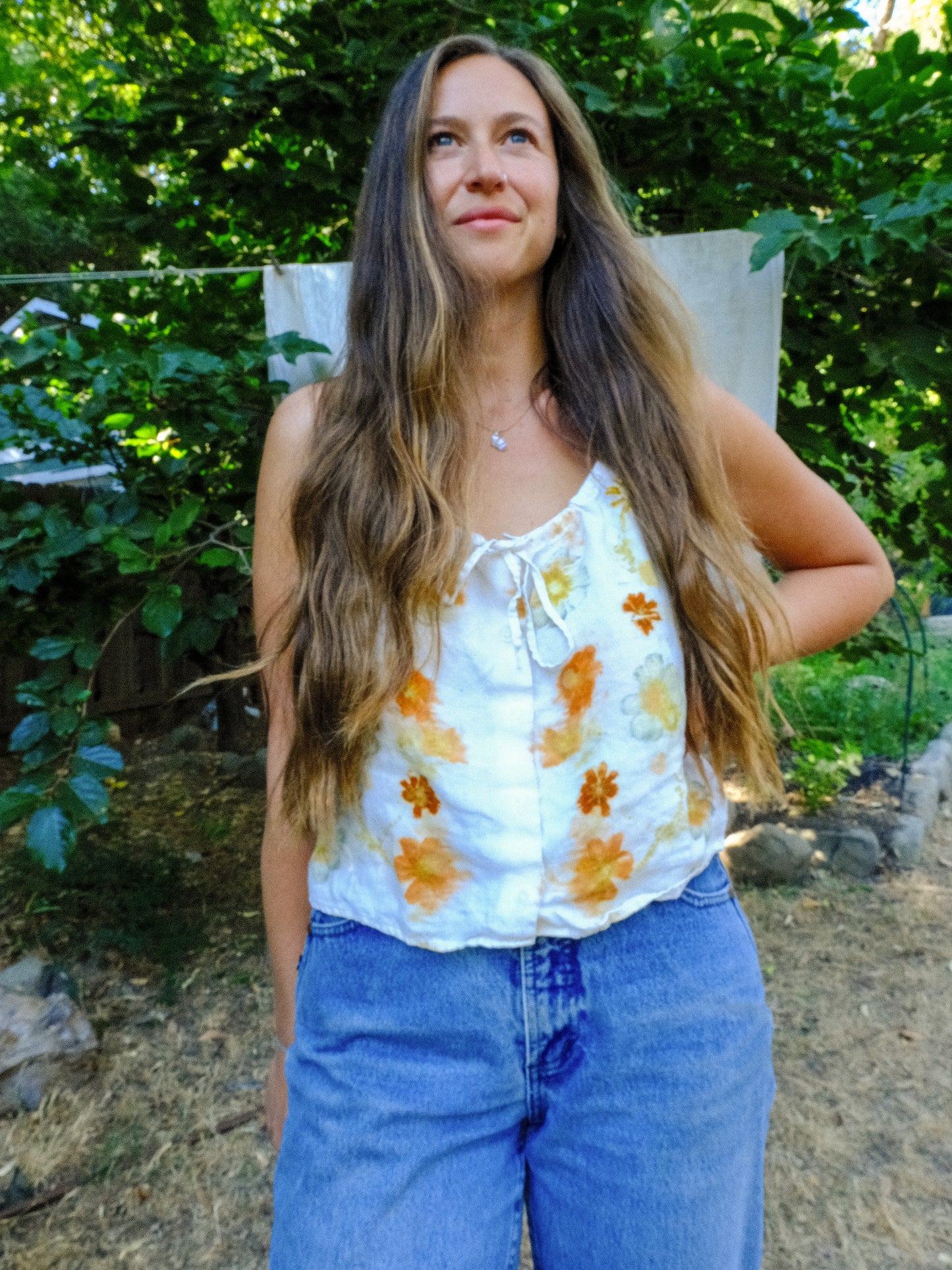 Eco-printed Linen Tank