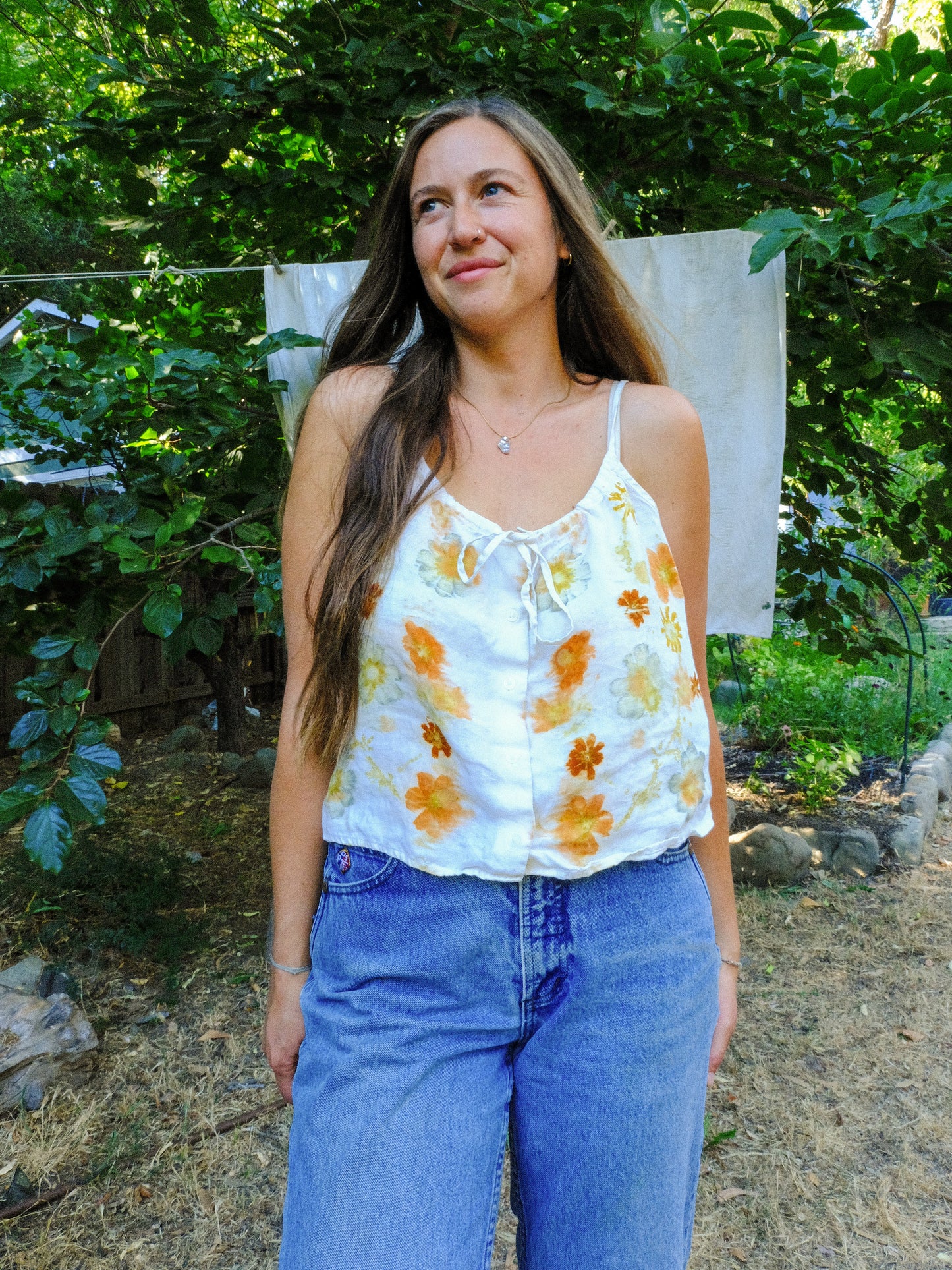 Eco-printed Linen Tank