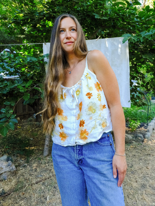 Eco-printed Linen Tank