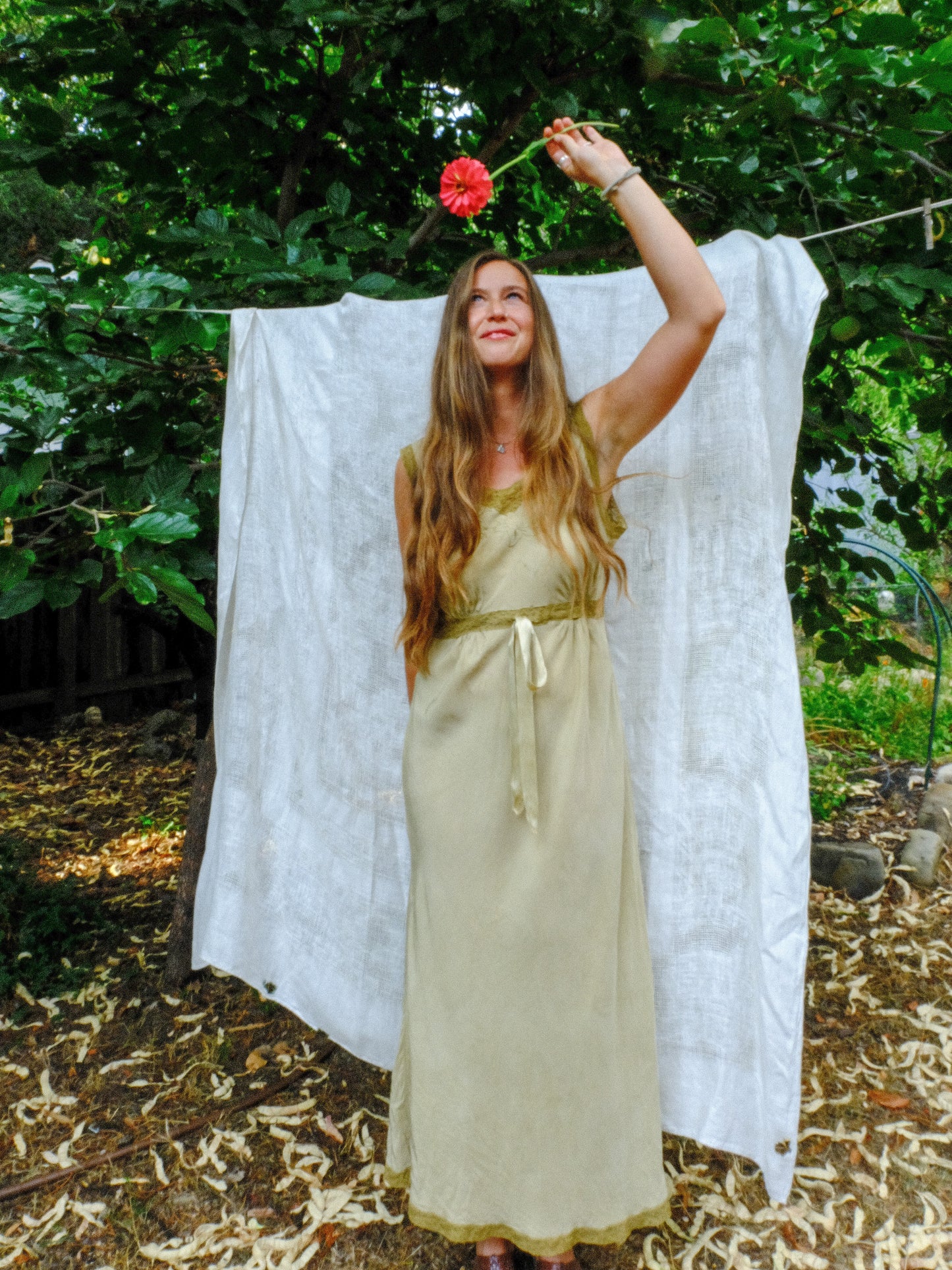 Marigold & Iron Antique Embroidered Lace Maxi Dress