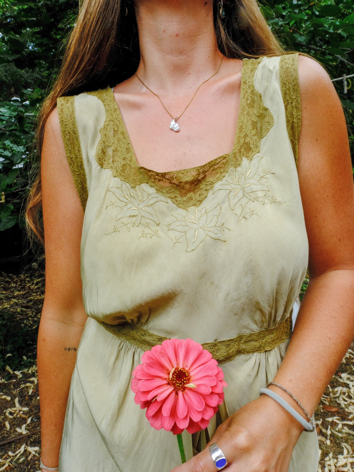 Marigold & Iron Antique Embroidered Lace Maxi Dress