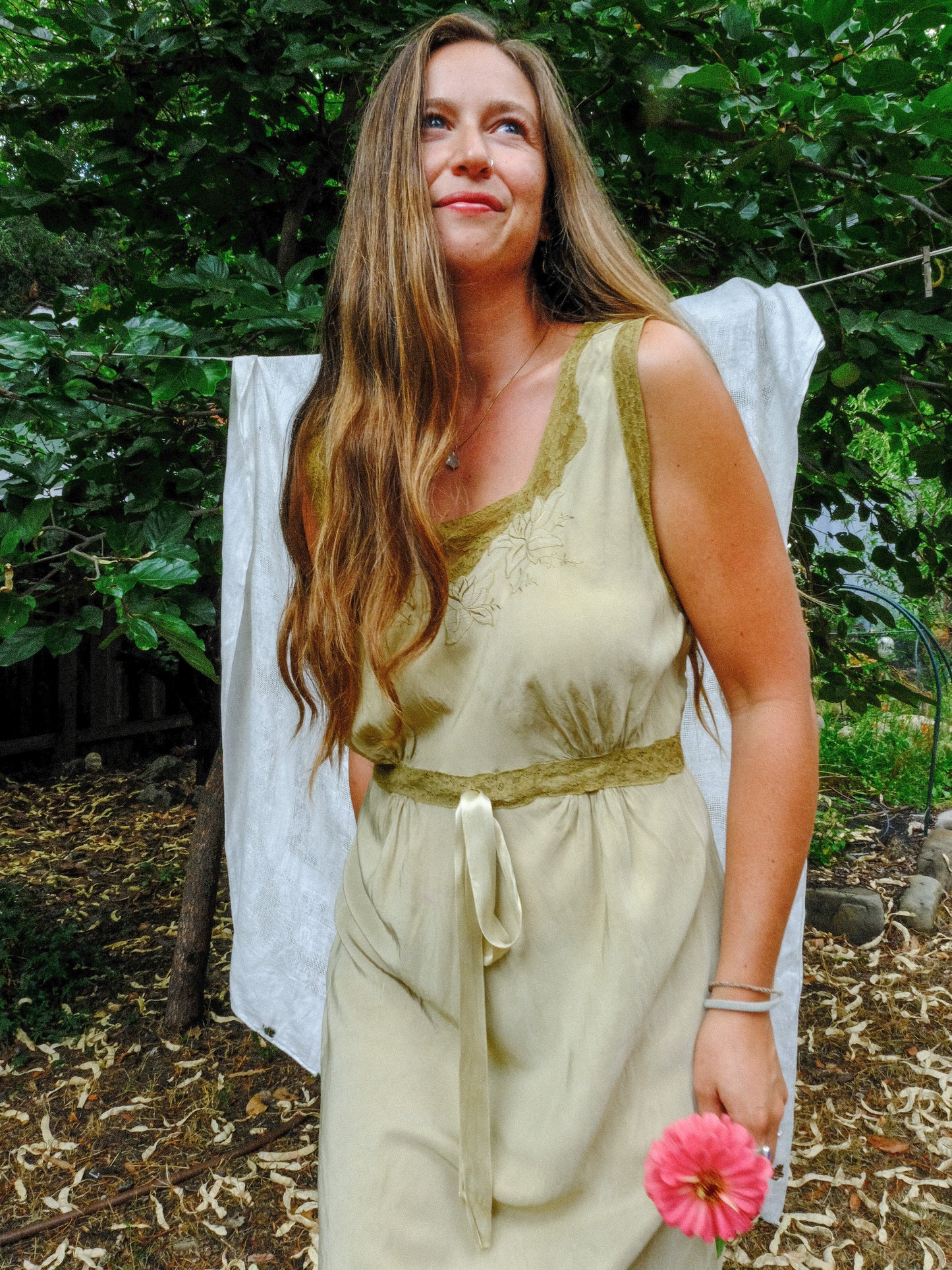 Marigold & Iron Antique Embroidered Lace Maxi Dress