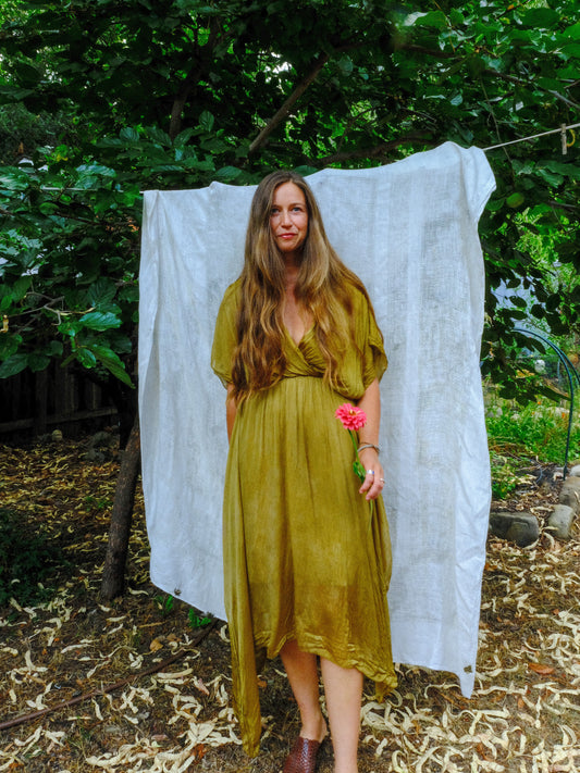 Marigold & Iron Silk Hi-Lo Dress