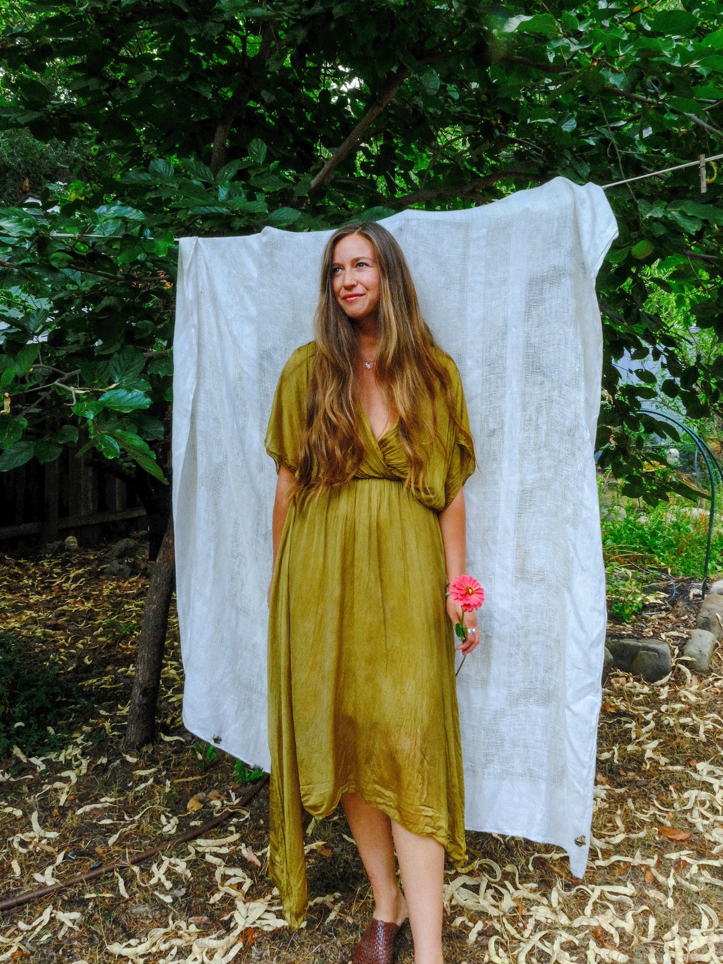 Marigold & Iron Silk Hi-Lo Dress