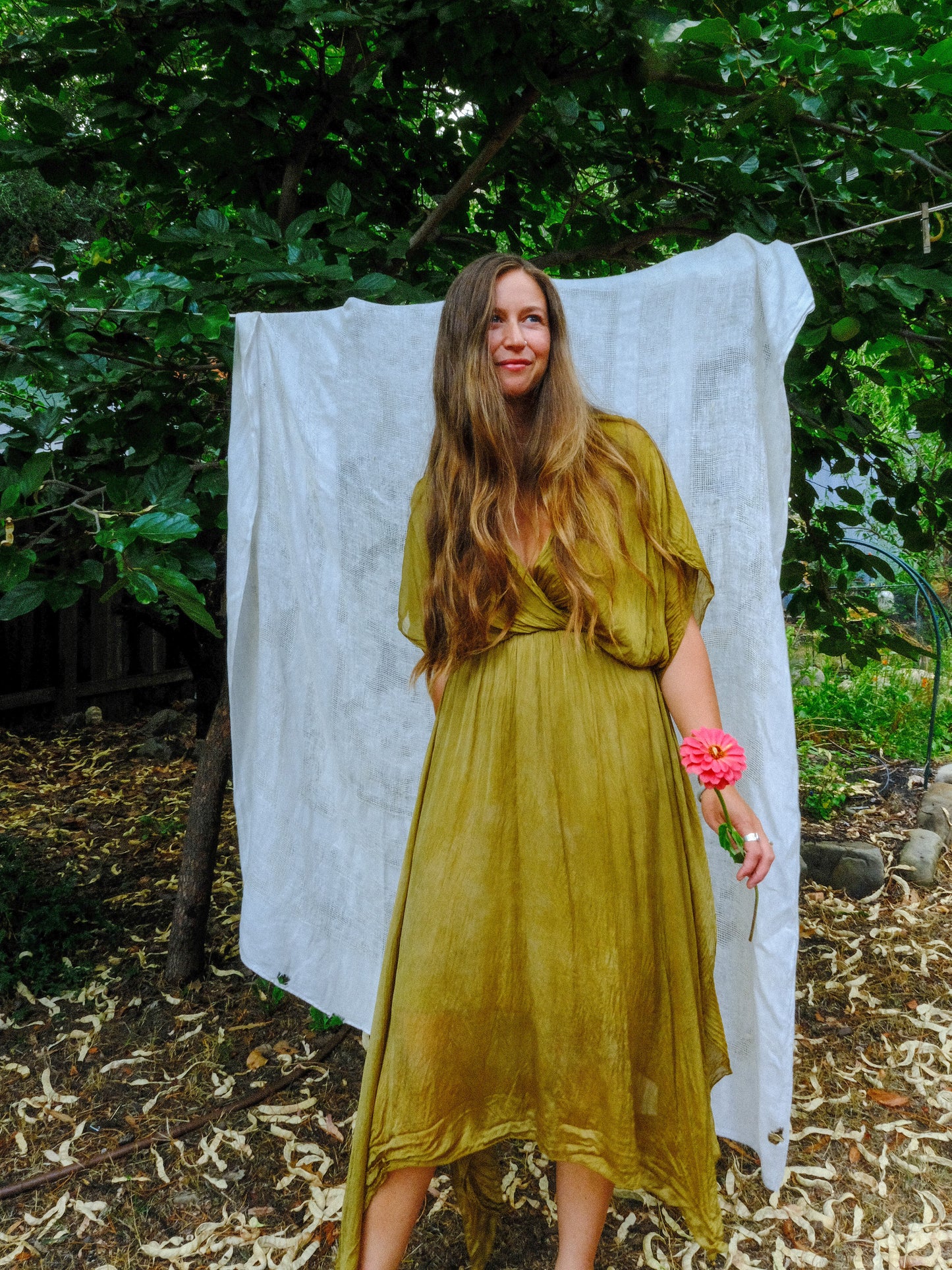 Marigold & Iron Silk Hi-Lo Dress