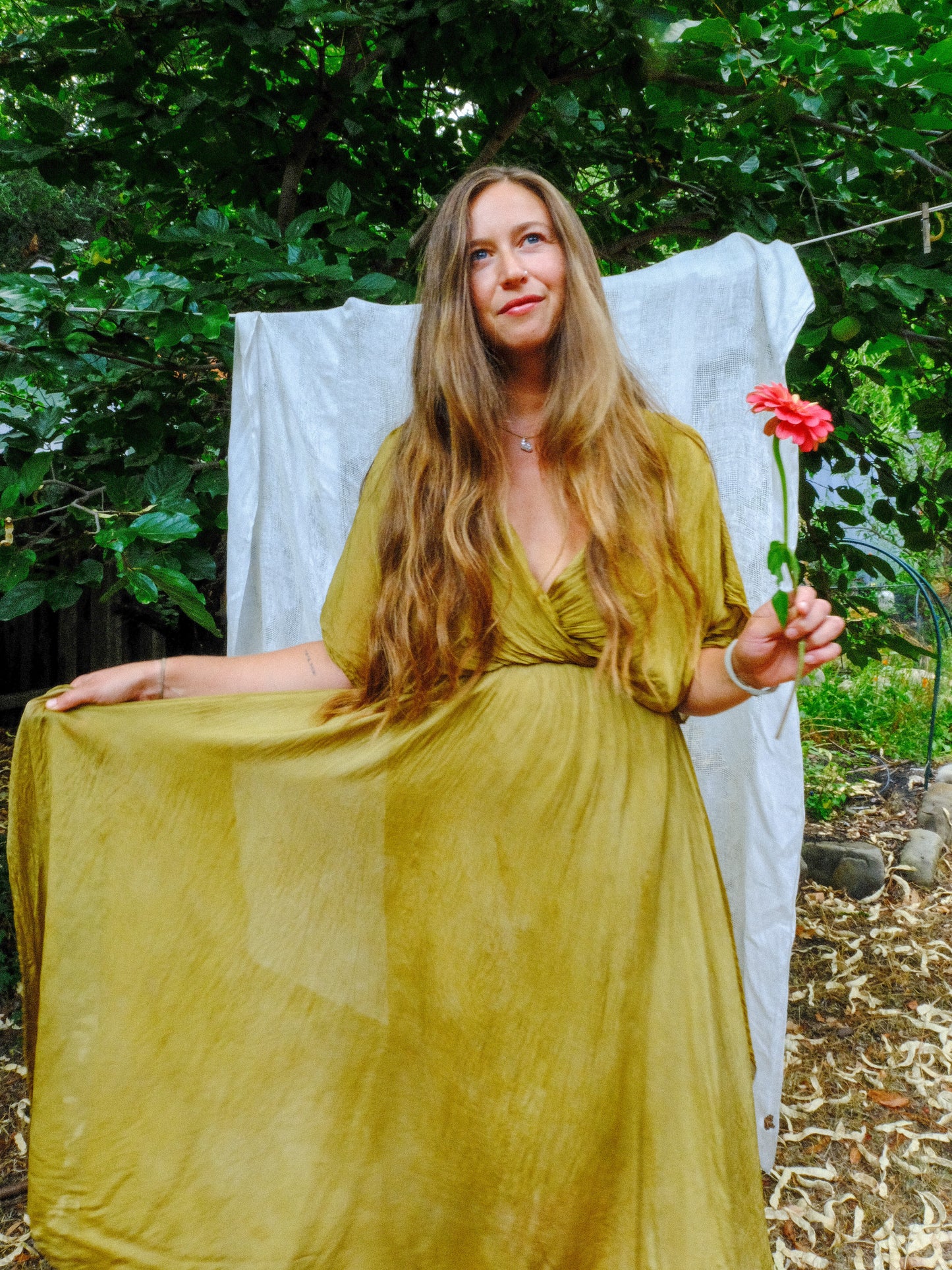 Marigold & Iron Silk Hi-Lo Dress