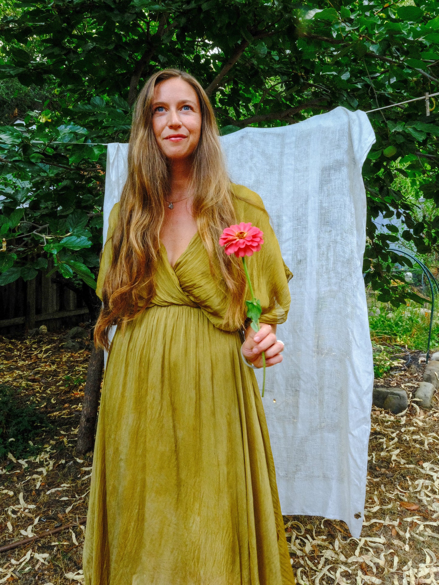 Marigold & Iron Silk Hi-Lo Dress