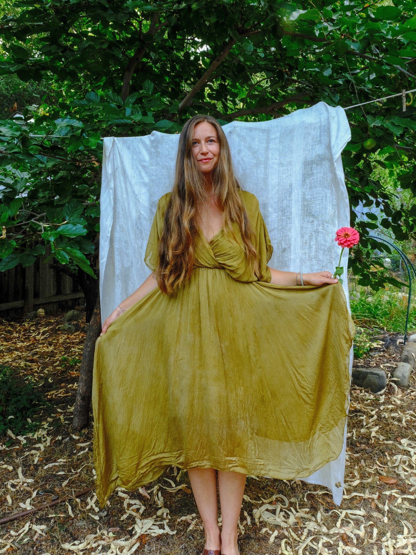 Marigold & Iron Silk Hi-Lo Dress
