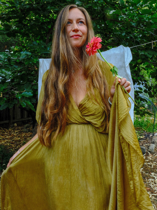 Marigold & Iron Silk Hi-Lo Dress