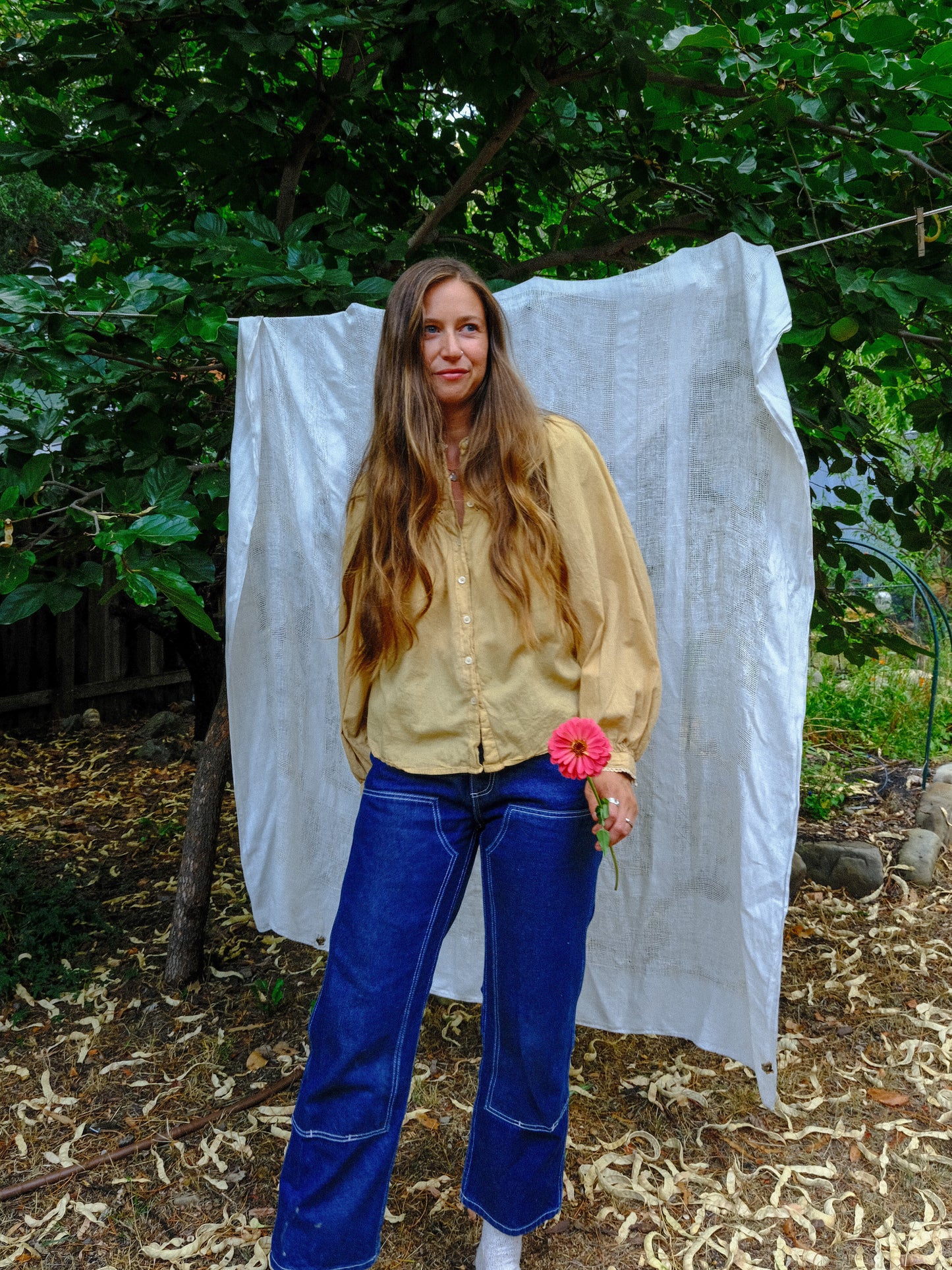 Chestnut & Marigold Cotton Button Up Blouse