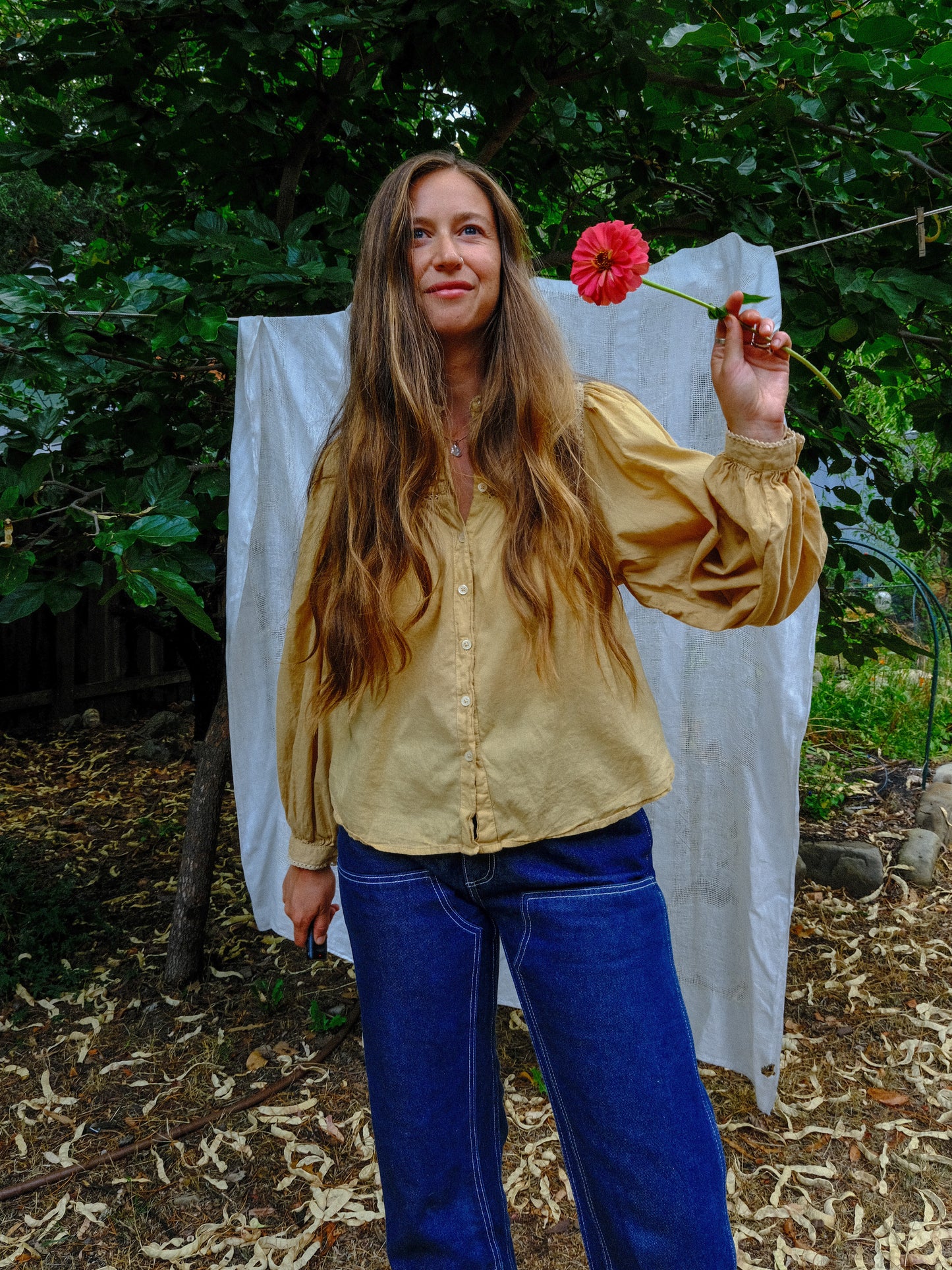 Chestnut & Marigold Cotton Button Up Blouse