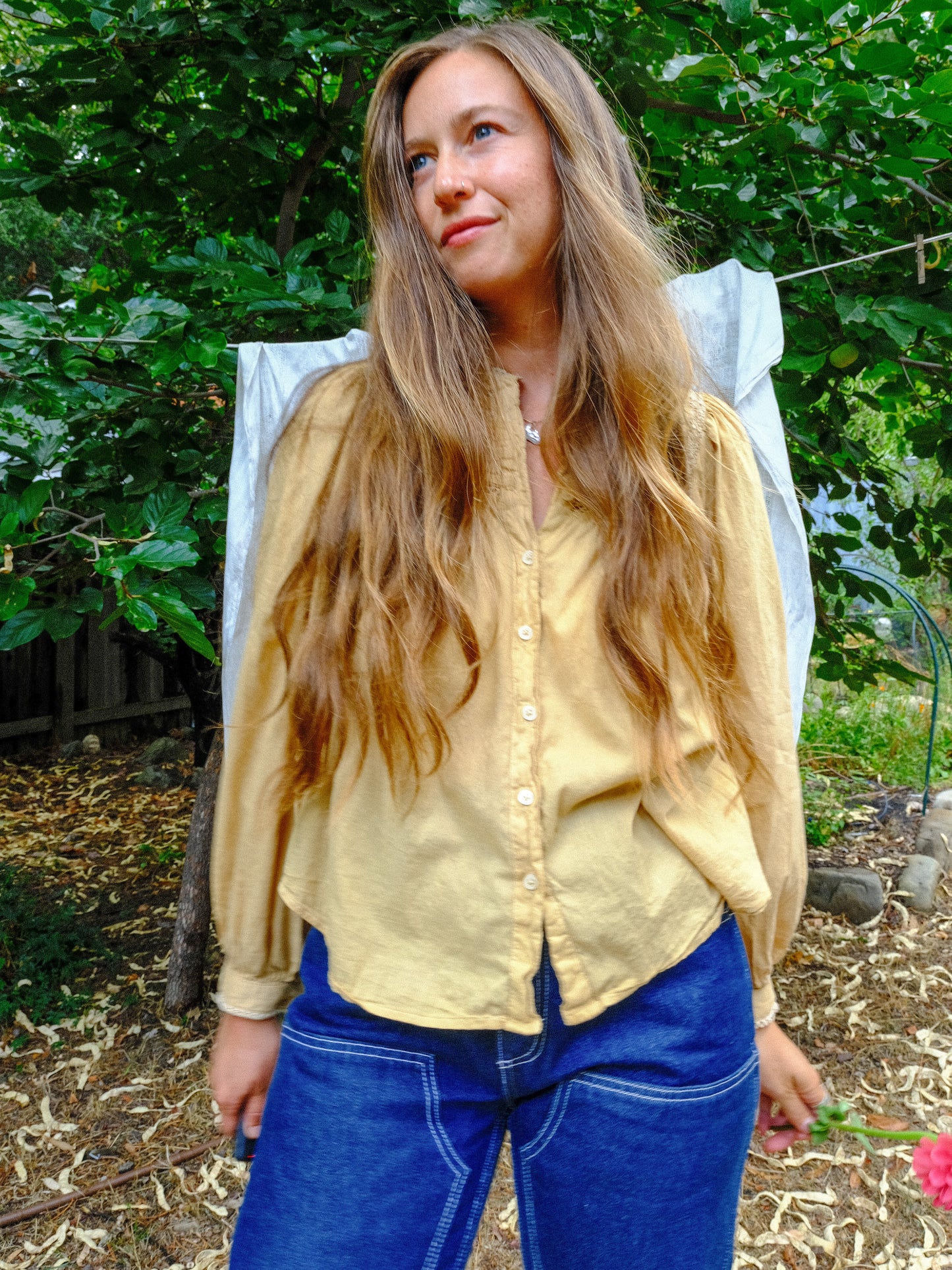 Chestnut & Marigold Cotton Button Up Blouse