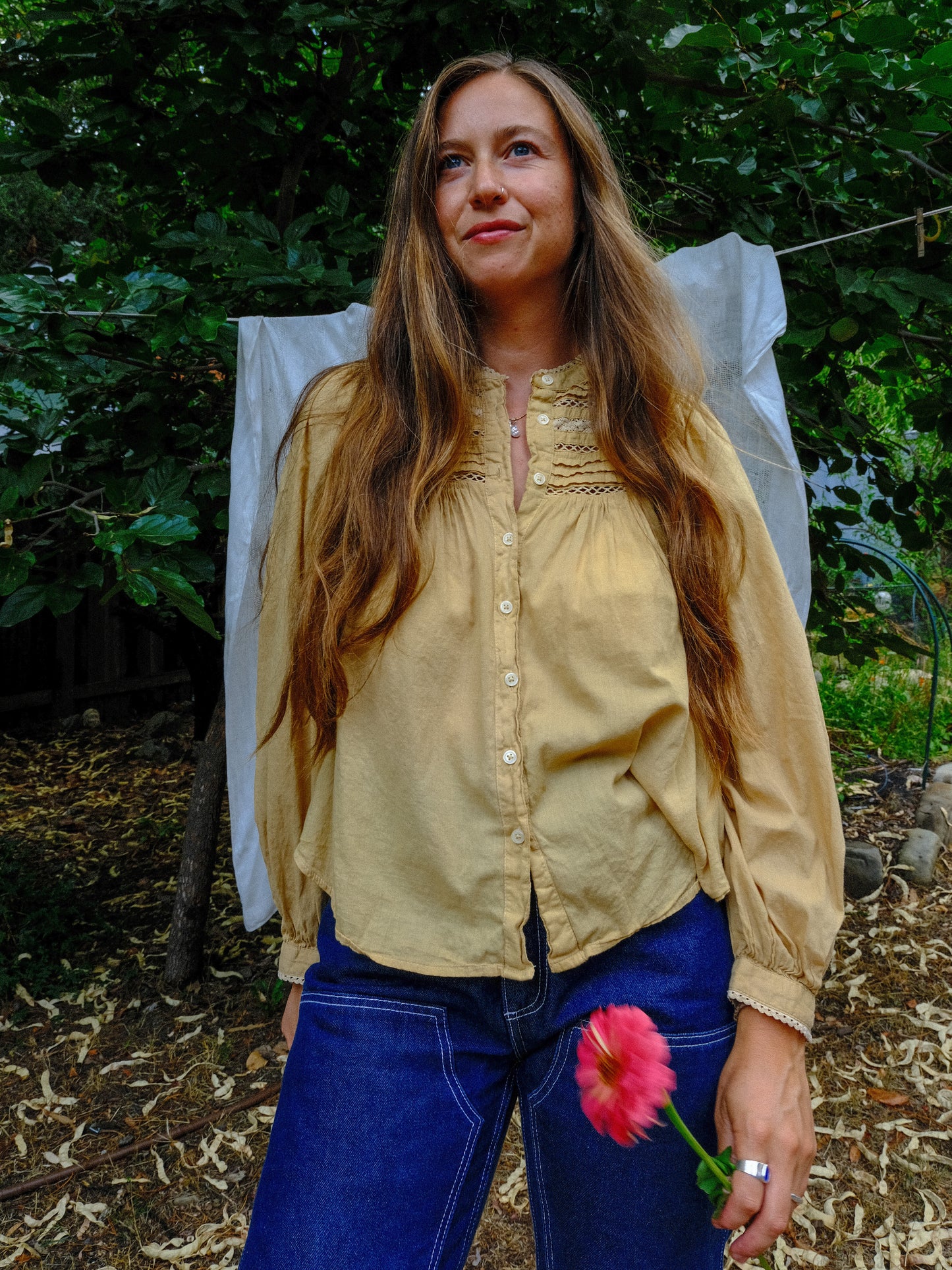 Chestnut & Marigold Cotton Button Up Blouse