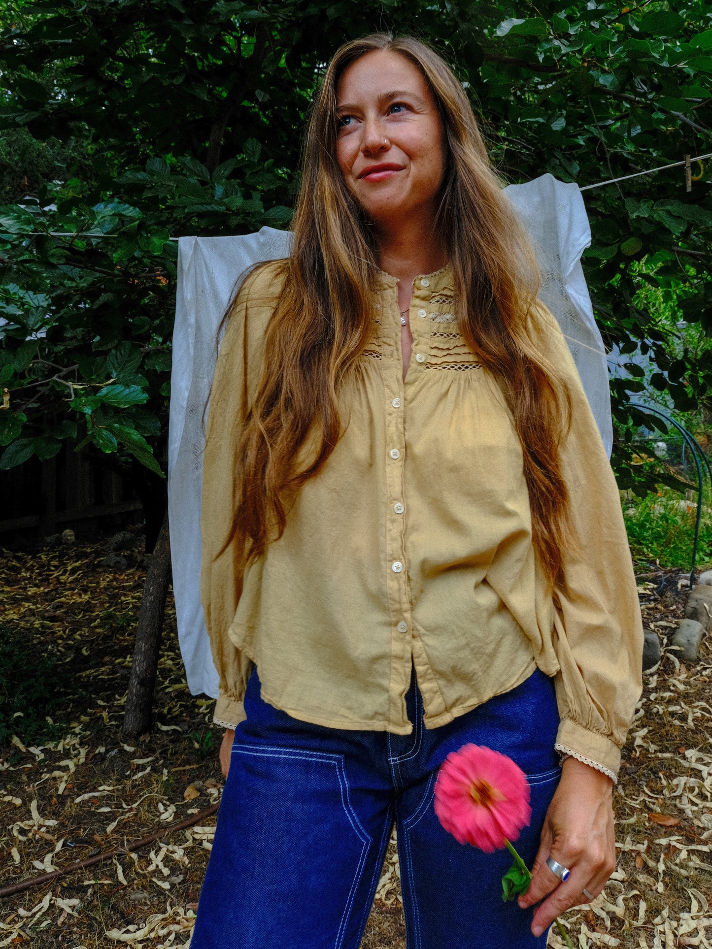 Chestnut & Marigold Cotton Button Up Blouse