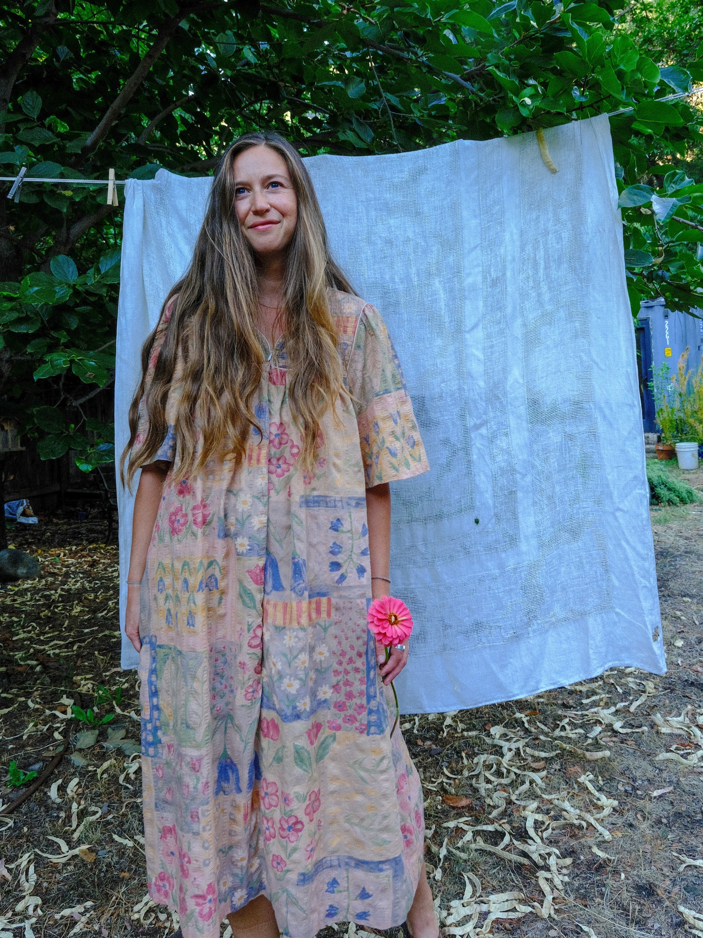 Cutch Quilted Yoke House Dress