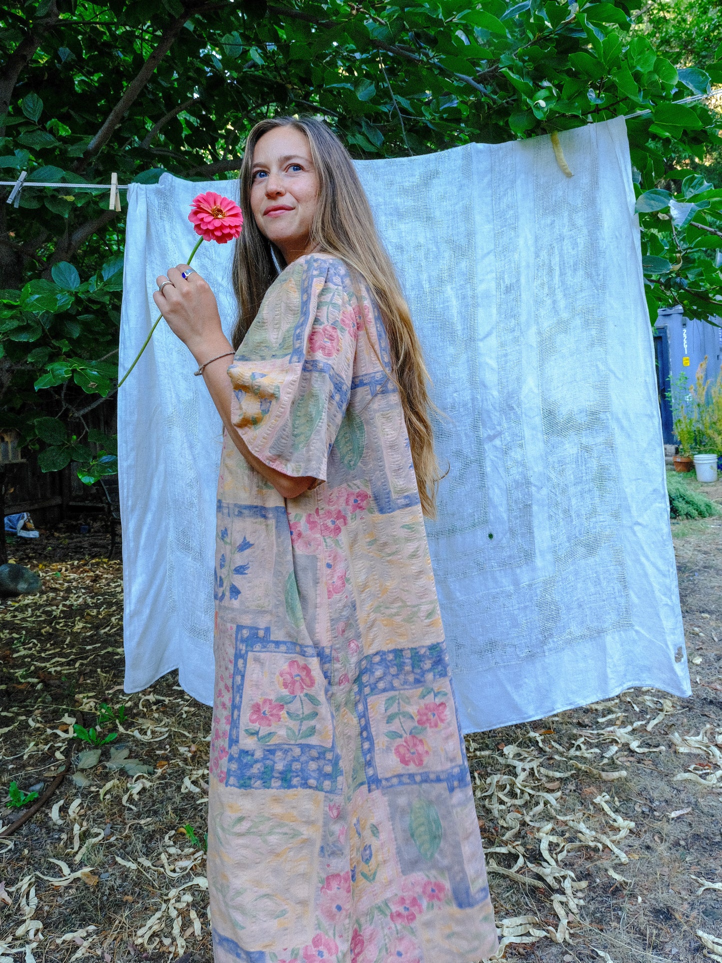 Cutch Quilted Yoke House Dress