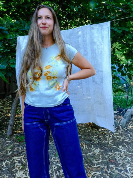 Scabiosa Eco-printed Butterfly Tee