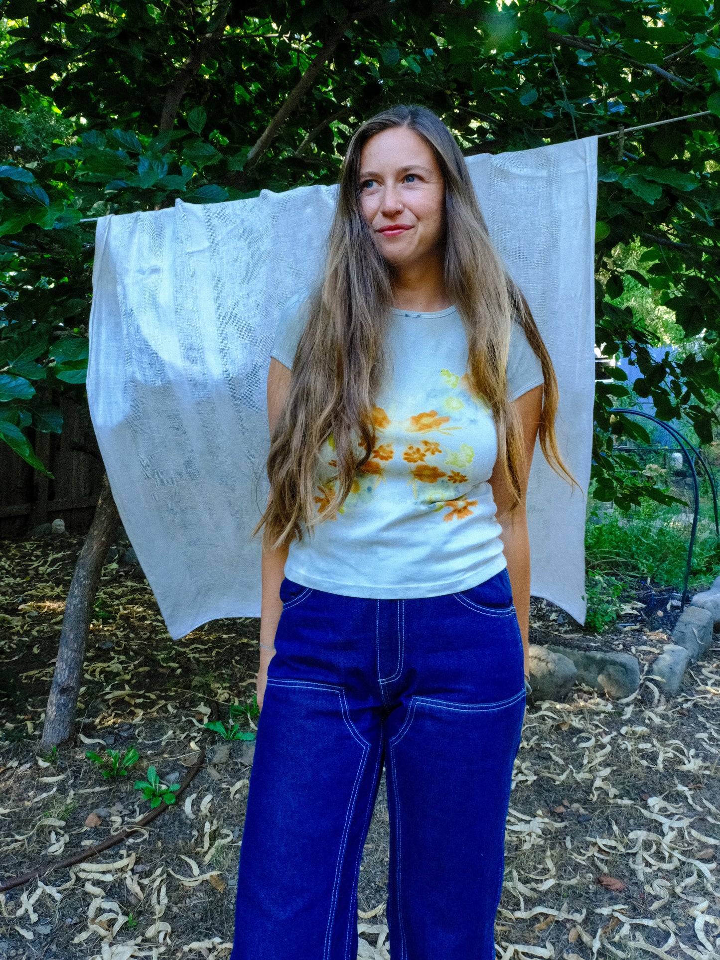 Scabiosa Eco-printed Butterfly Tee