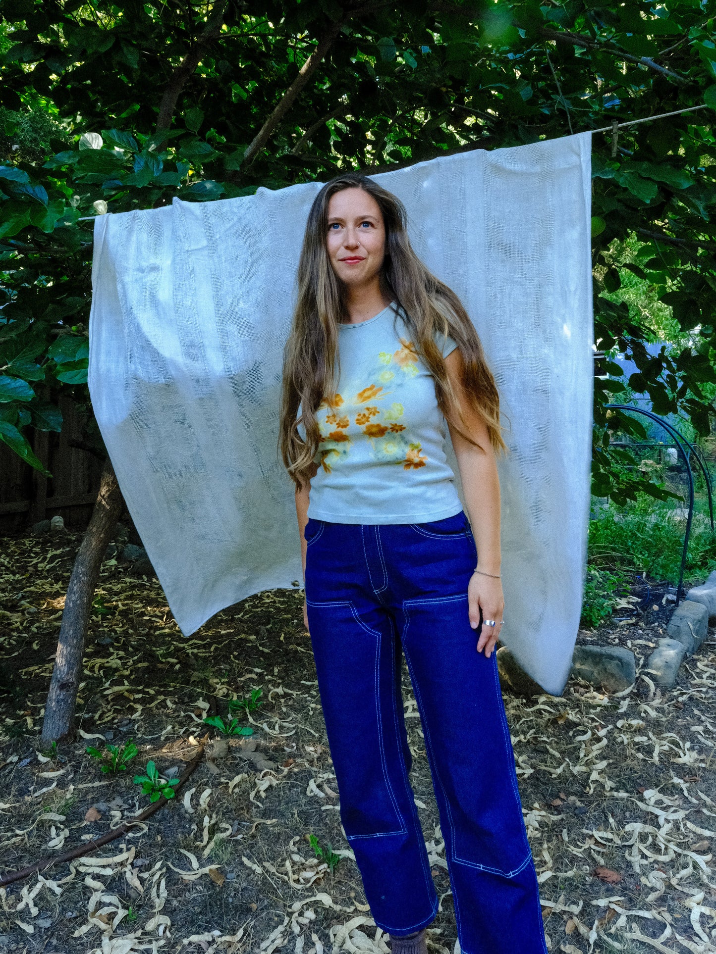 Scabiosa Eco-printed Butterfly Tee