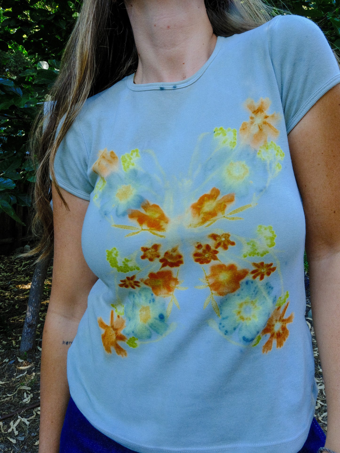 Scabiosa Eco-printed Butterfly Tee