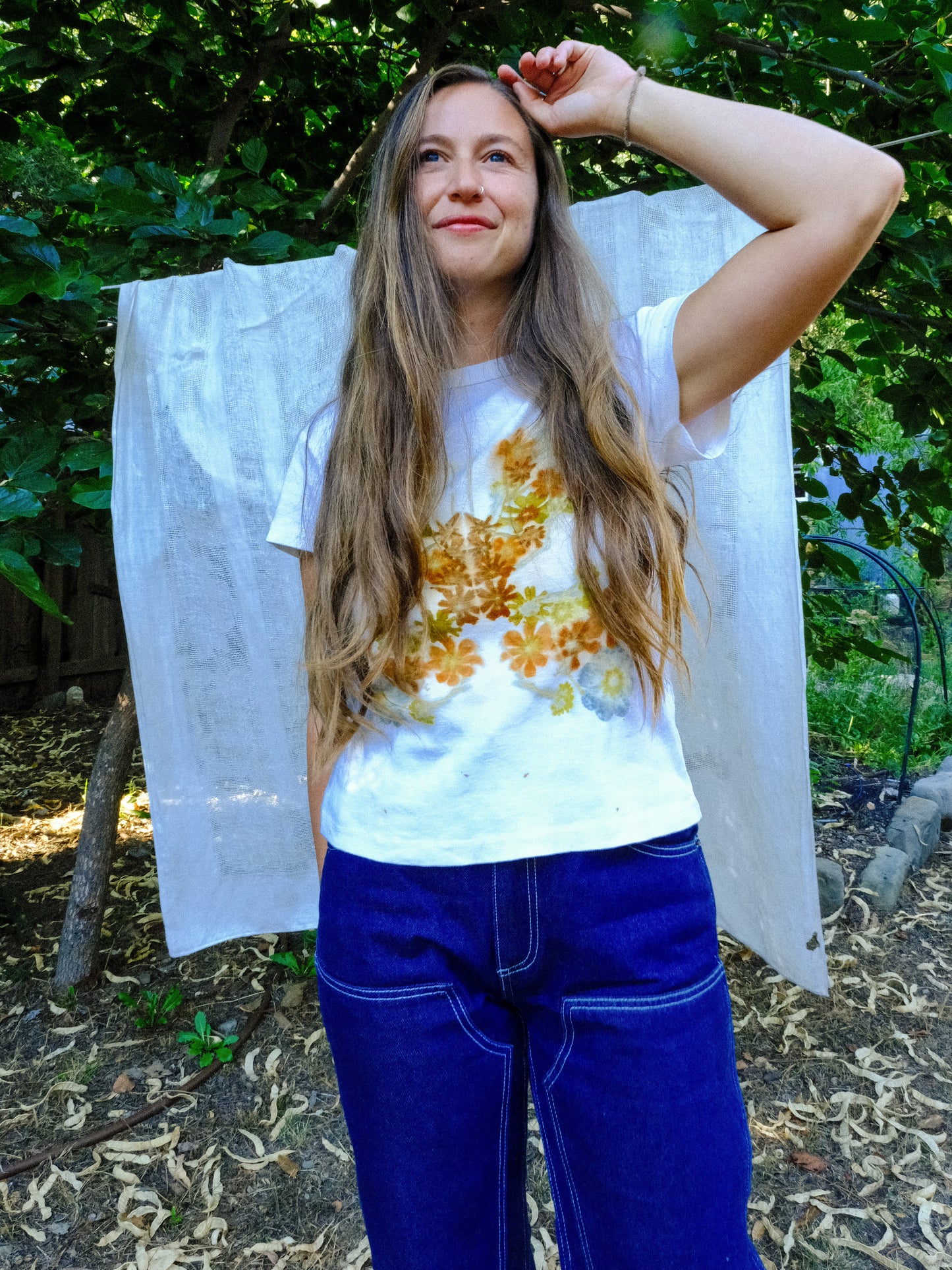 Organic Cotton Eco-printed Butterfly Tee