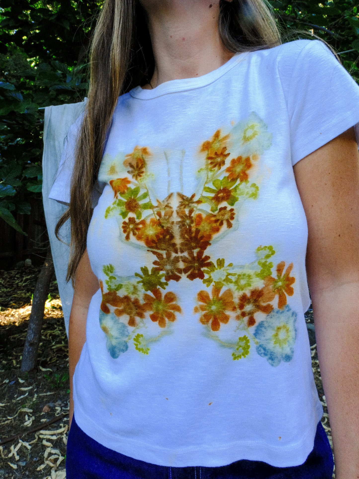 Organic Cotton Eco-printed Butterfly Tee