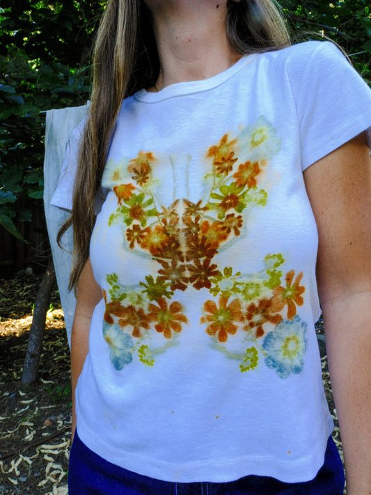 Organic Cotton Eco-printed Butterfly Tee
