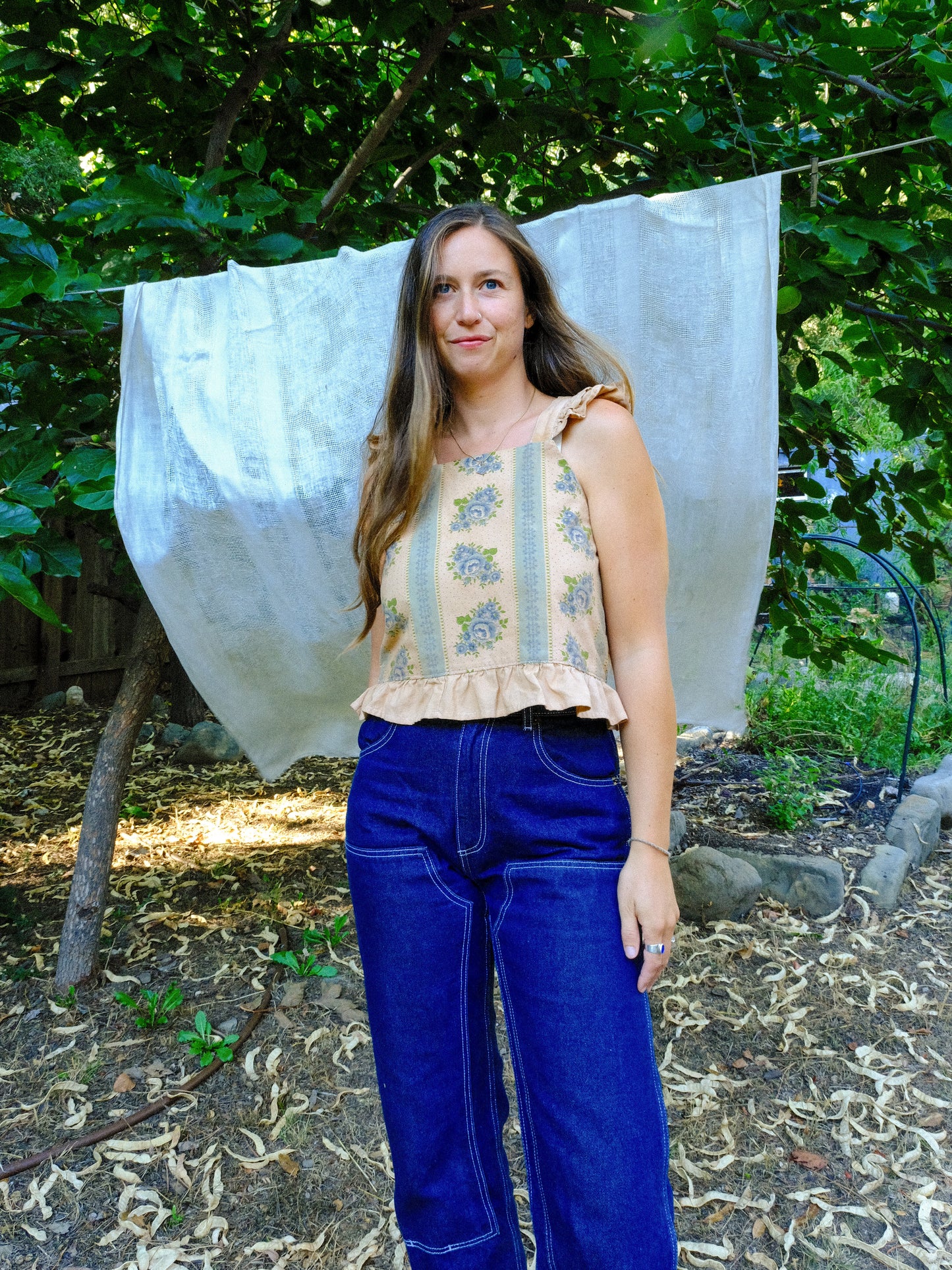 Cutch Floral Patterned Ruffle Tank
