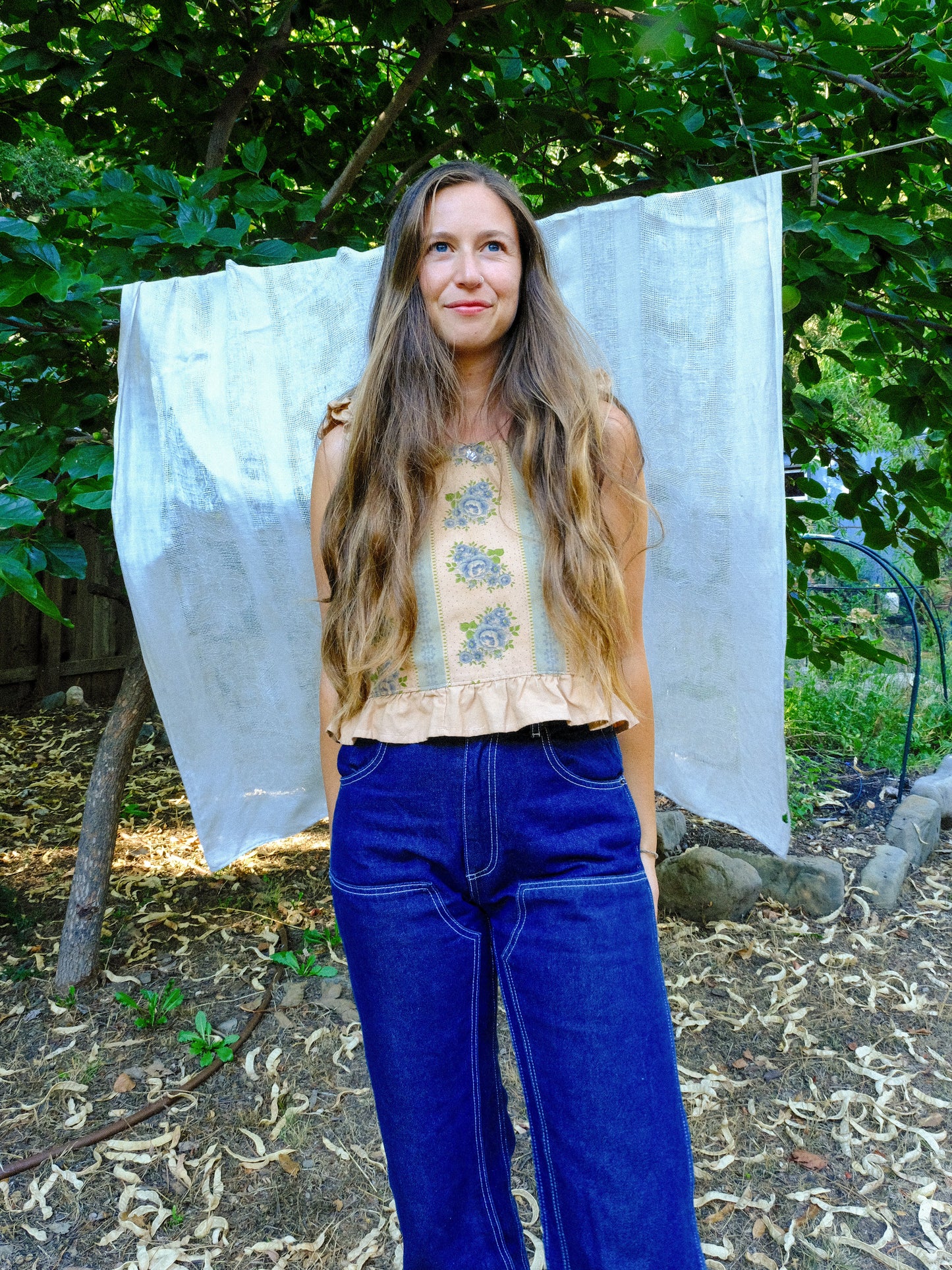 Cutch Floral Patterned Ruffle Tank