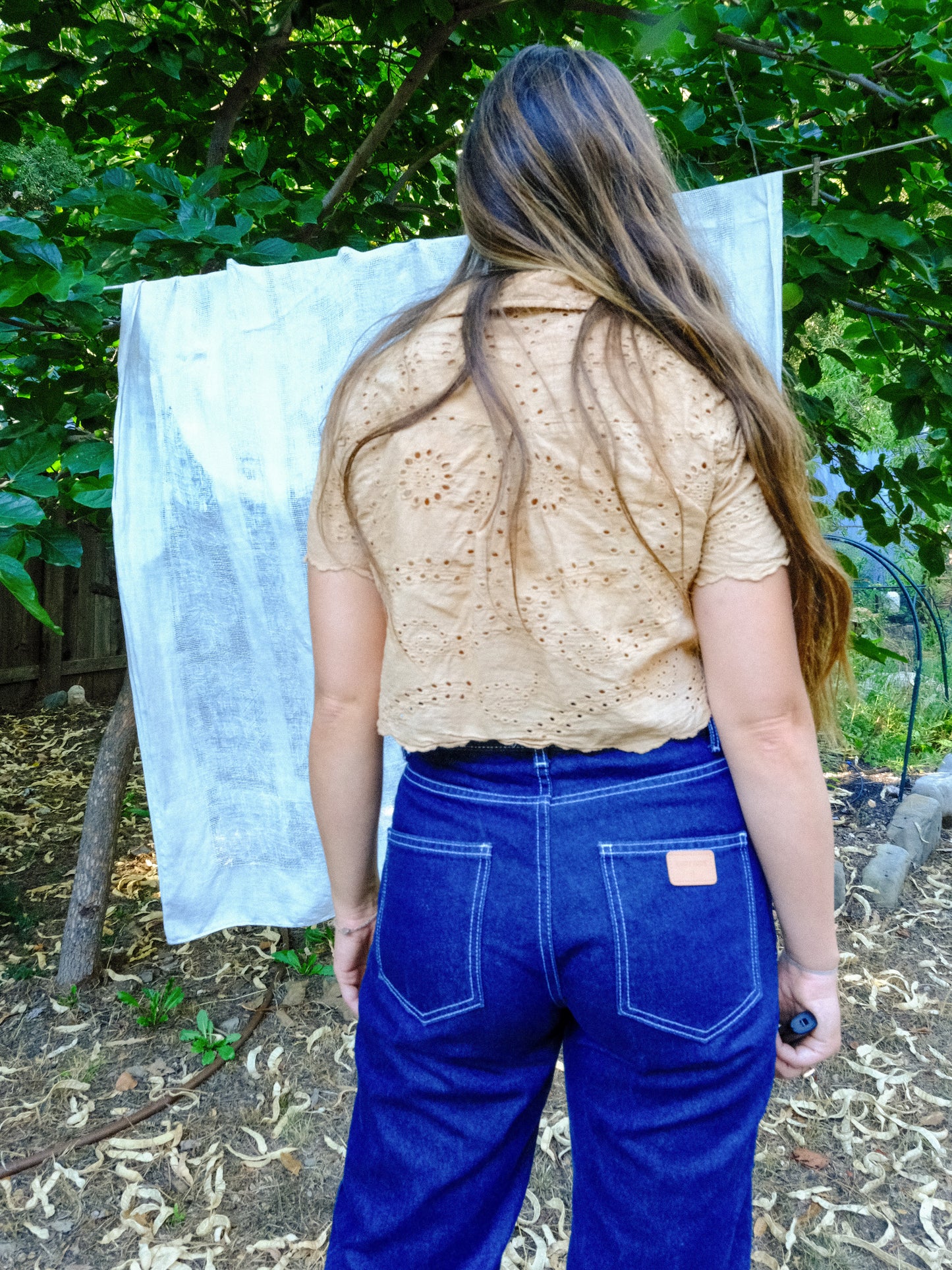 Cutch Eyelet Tie Top