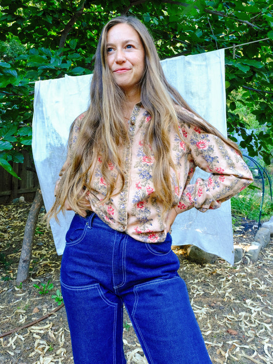 Cutch Floral Striped Long Sleeve Blouse