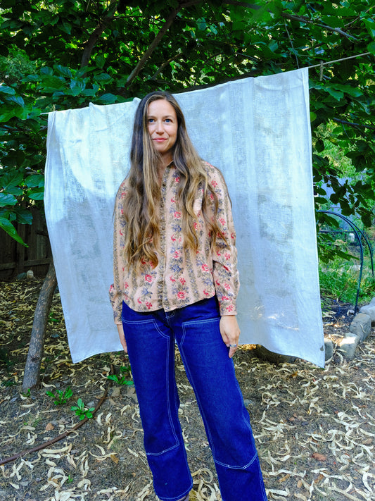 Cutch Floral Striped Long Sleeve Blouse