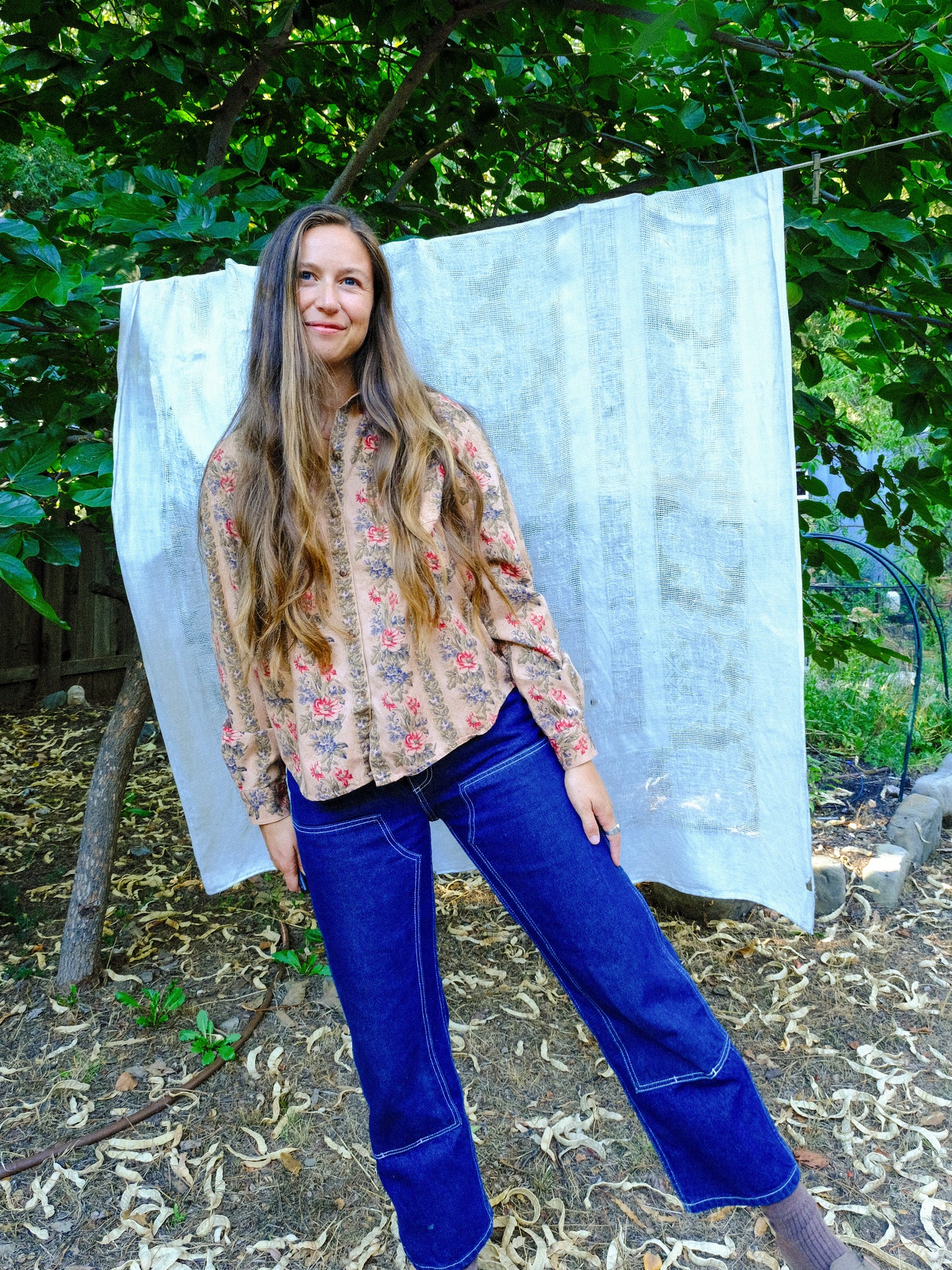 Cutch Floral Striped Long Sleeve Blouse