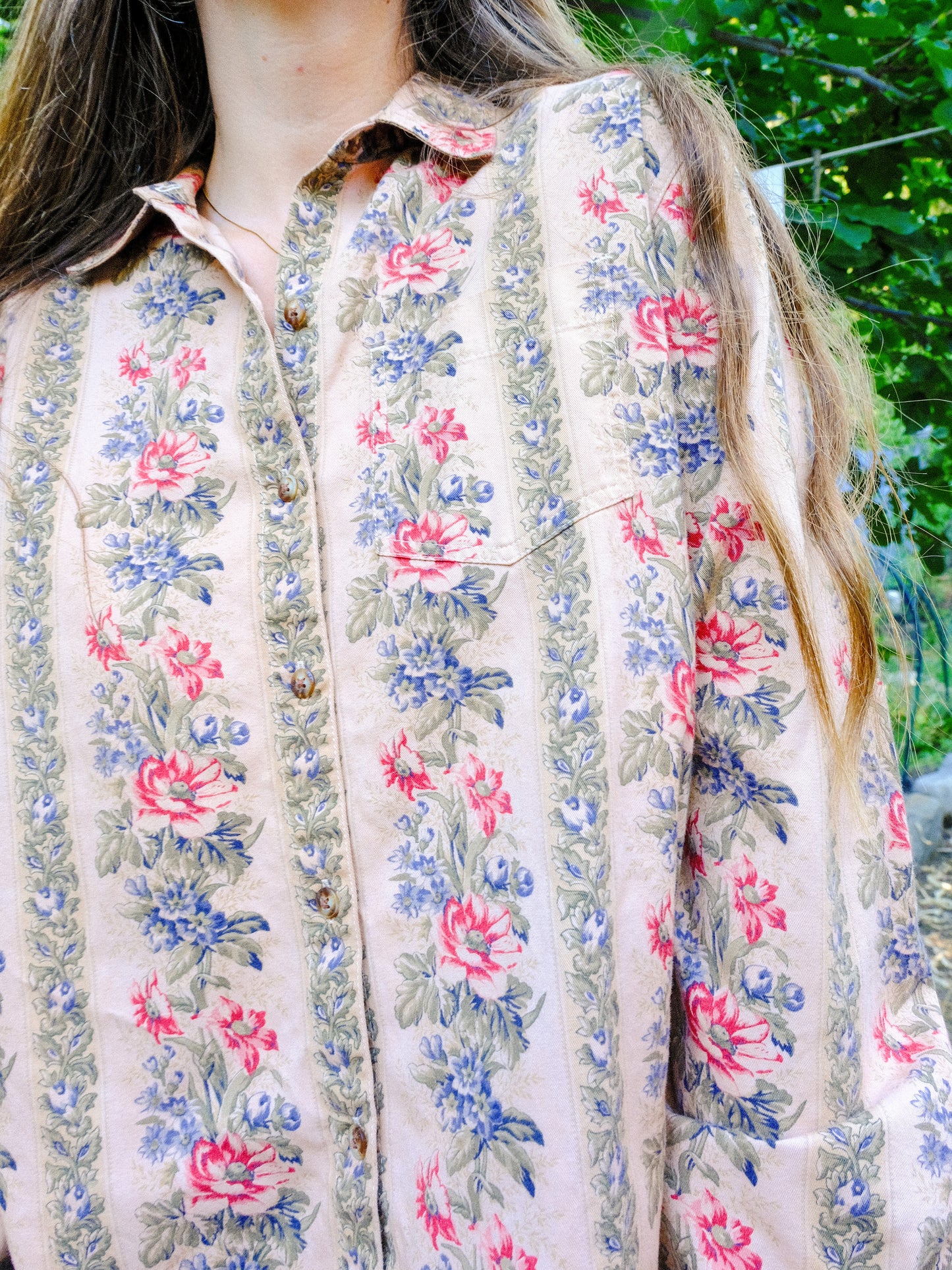 Cutch Floral Striped Long Sleeve Blouse