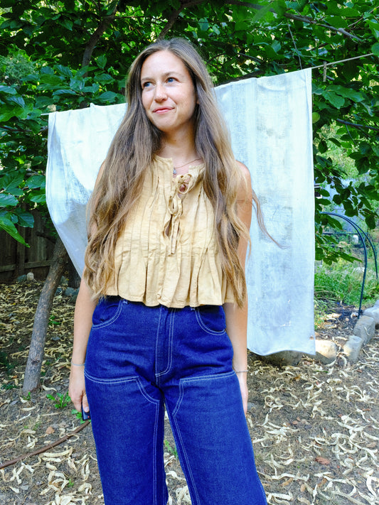 Osage & Chestnut Pleated Tank Blouse