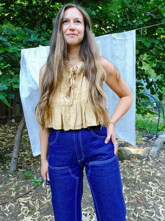 Osage & Chestnut Pleated Tank Blouse