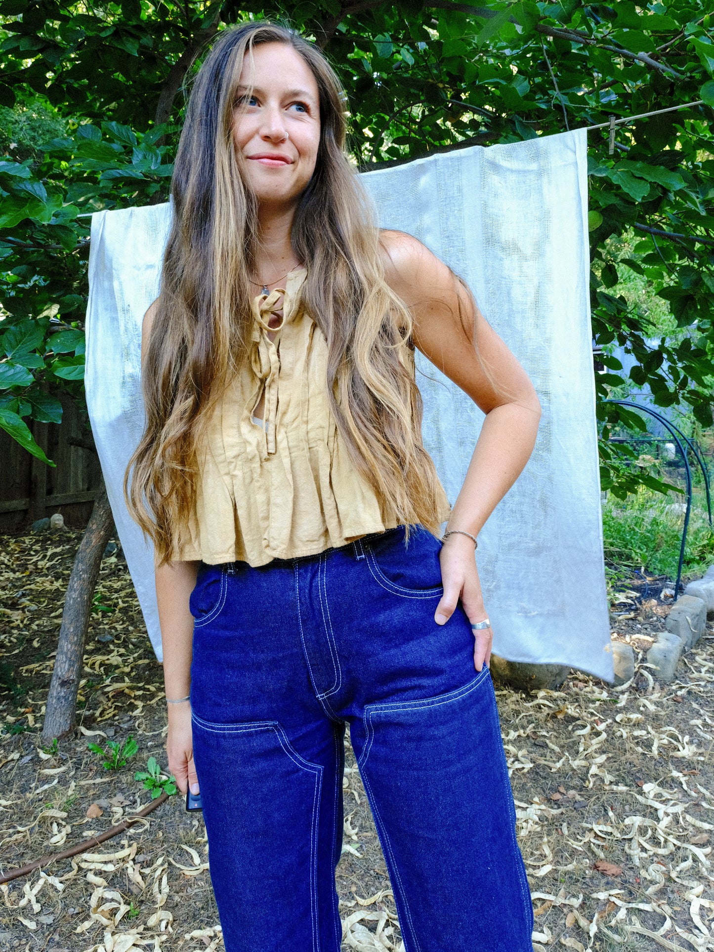 Osage & Chestnut Pleated Tank Blouse