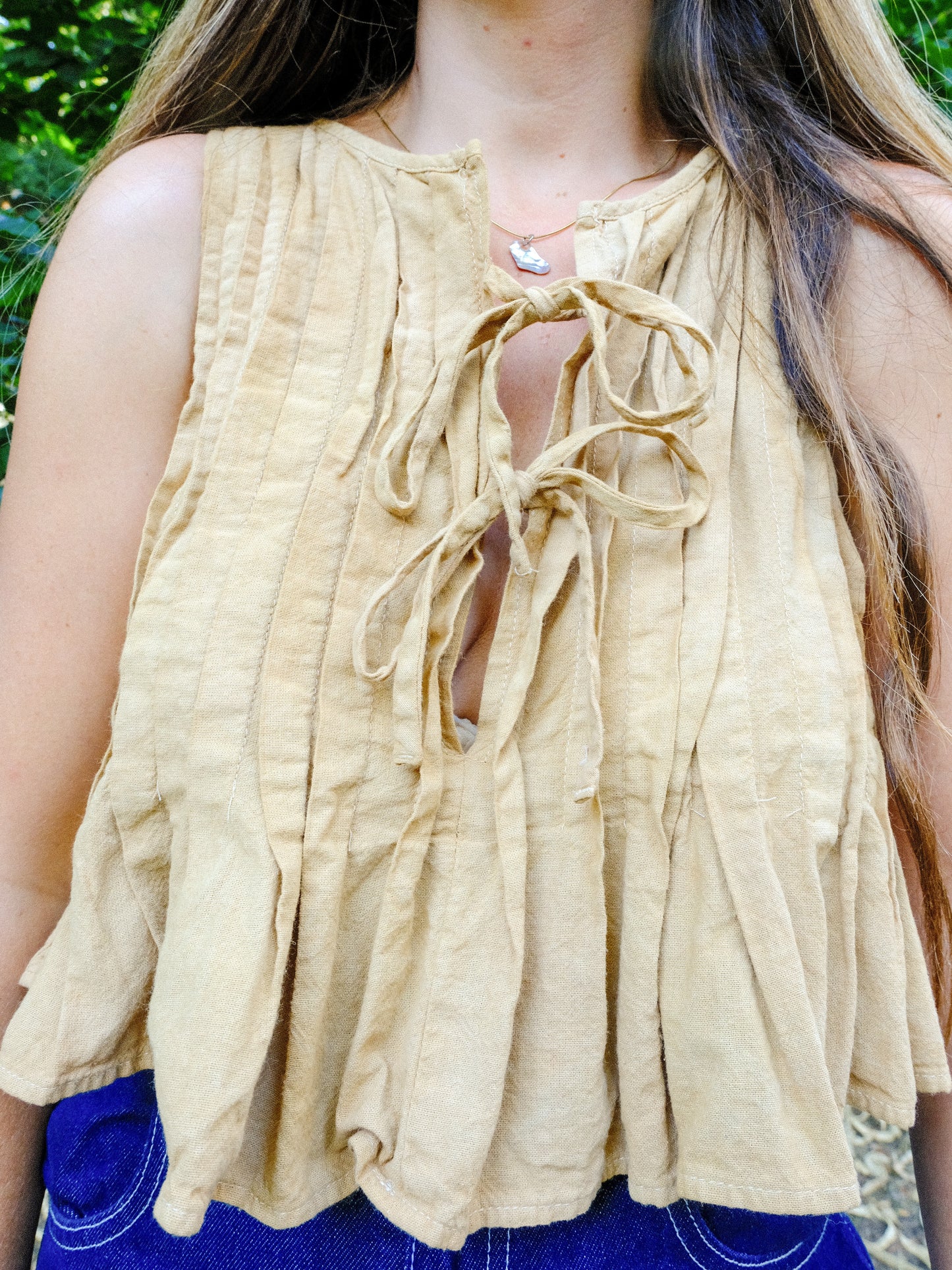 Osage & Chestnut Pleated Tank Blouse