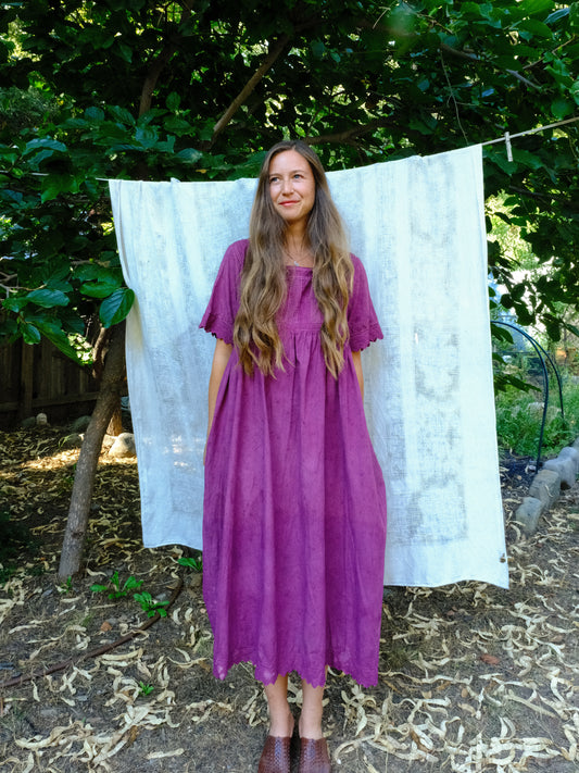 Lac Embroidered Empire Dress