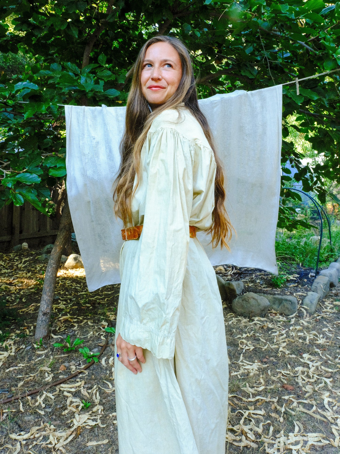 Scabiosa & Iron Antique Long Sleeve Maxi Dress