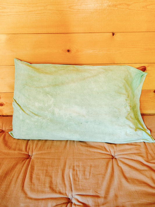 Vintage Chlorophyllin Flower Embroidered Pillowcase