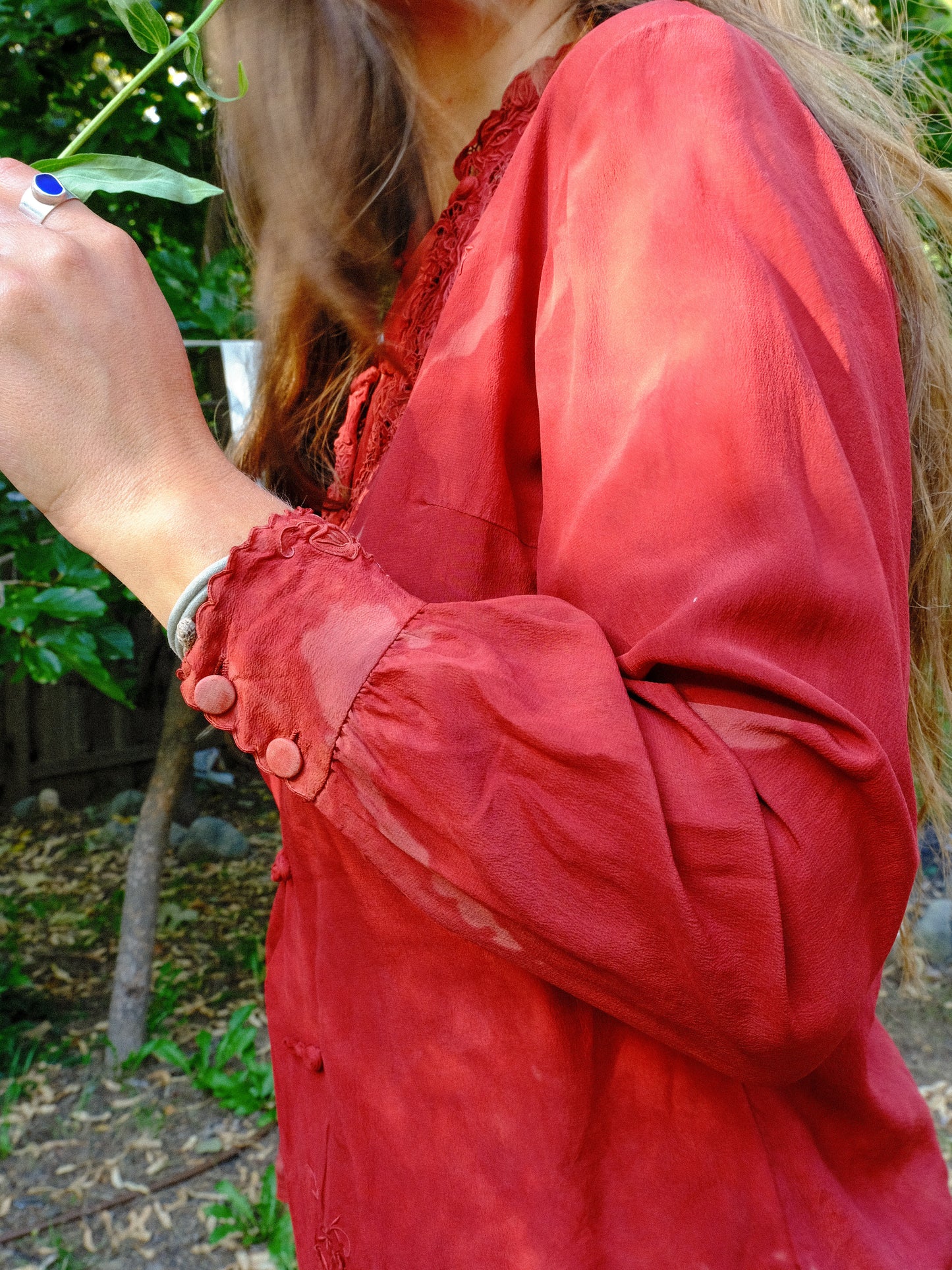 Madder 100% Silk Embroidered Blouse